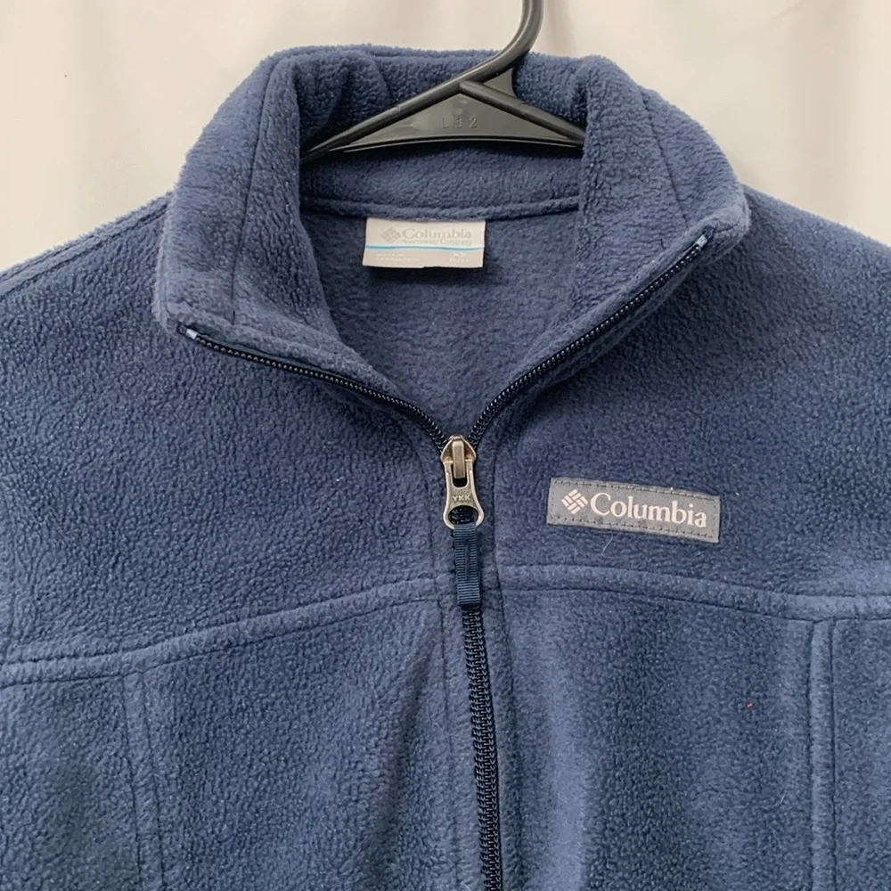 Boys Columbia Full Zip Navy‎ Fleece Jacket Size XS EUC
